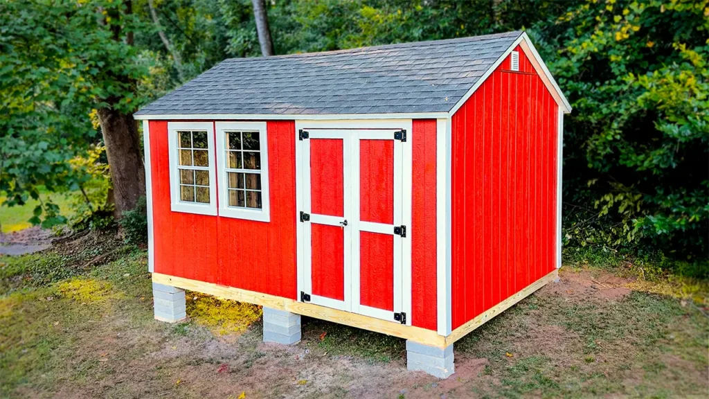 This shed was raised using concrete blocks (8"x16"x3½”).